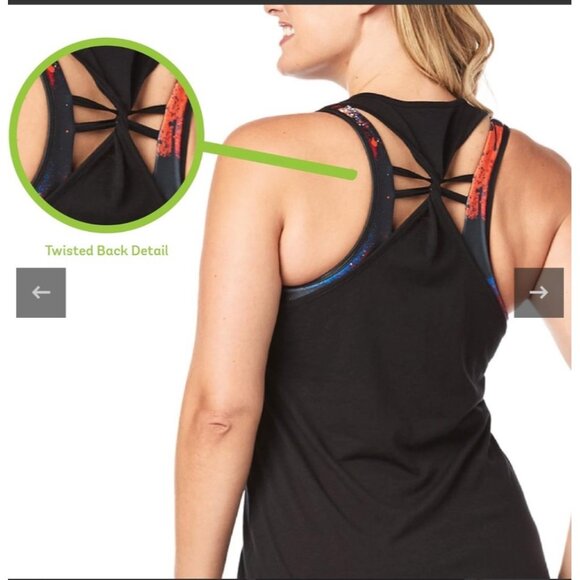 Zumba Womens Racerback Tank Top With Empowering "Be Yourself Free Yourself" XS N - Picture 2 of 5